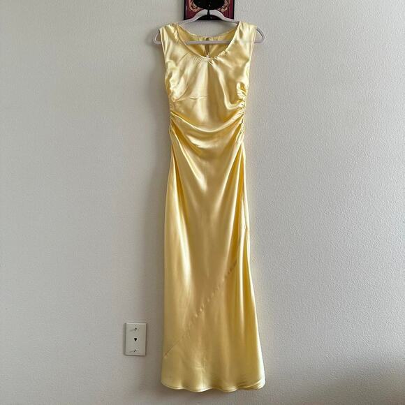 Other Dresses & Skirts - reworked yellow silk sleeveless maxi dress